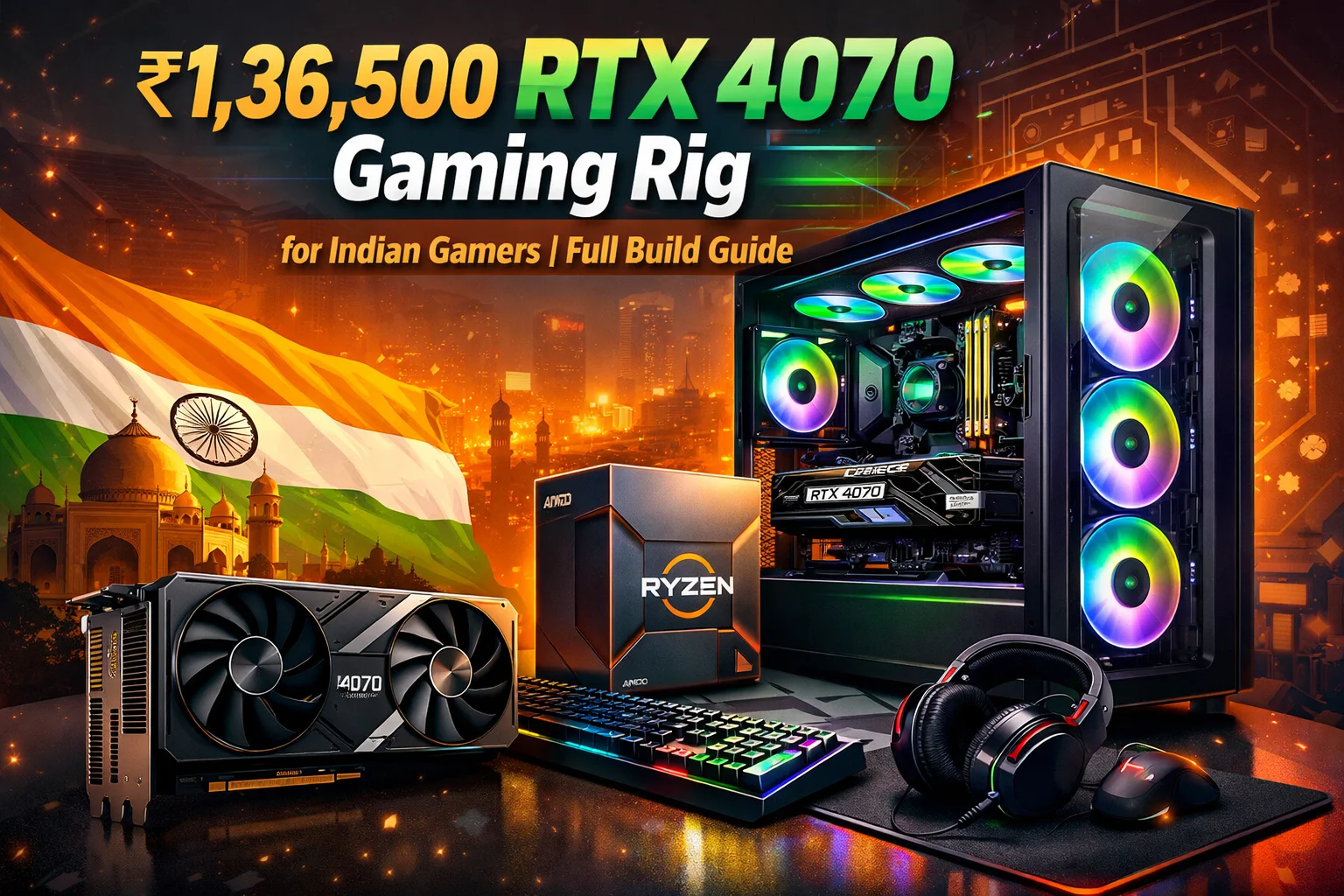 ₹1,36,500 RTX 4070 Gaming Rig for Indian Gamers | Full Build Guide